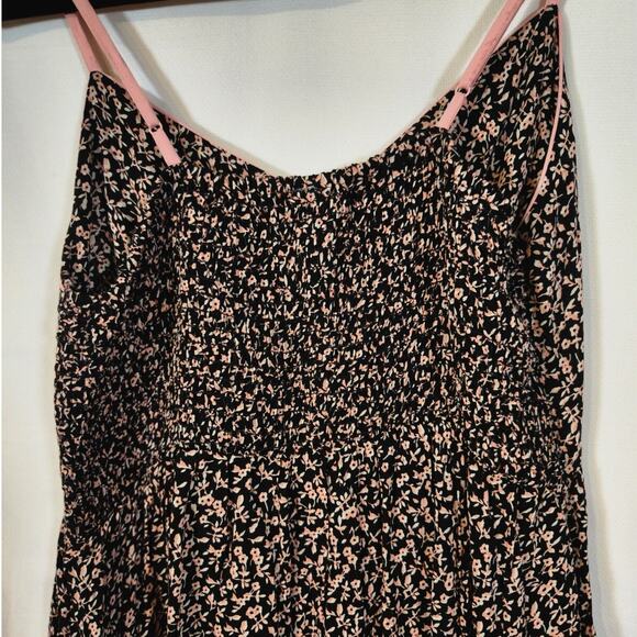 Xhilaration Large $45 Black Ditsy Pink Floral Babydoll 90s‎ Y2K Stretch Dress - Picture 7 of 10